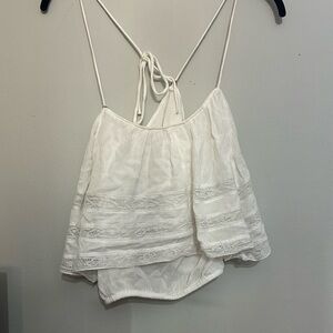 free people flowy white top. size small
